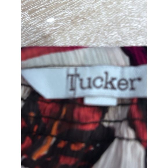 Tucker top blouse S/M Butterfly Silk 3/4 Sleeve Button Up Blouse Boho Designer - Picture 8 of 12